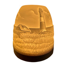 Laden Sie das Bild in den Galerie-Viewer, Porzellan Windlicht, Teelicht, Mini - Iglu "Seebrücke mit Möwen" MI443