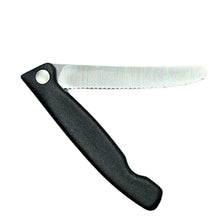 Laden Sie das Bild in den Galerie-Viewer, Victorinox: Picknickmesser, Gemüsemesser „Insel Rügen“, schwarz, faltbar, Wellenschliff, 6.7833.F.R6RÜG