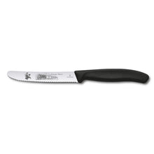 Laden Sie das Bild in den Galerie-Viewer, Victorinox: Tomatenmesser „Rasender Roland“, schwarz, Wellenschliff, 6.7833.R6RR