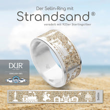 Laden Sie das Bild in den Galerie-Viewer, DUR Schmuck: Ring, Strandring "Ostseebad Sellin / Rügen“ mit Strandsand, R6081