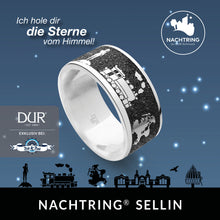 Laden Sie das Bild in den Galerie-Viewer, DUR Schmuck: Ring, Nachtring "Ostseebad Sellin / Rügen“ mit Lavasand, R6082