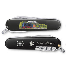 Laden Sie das Bild in den Galerie-Viewer, Victorinox: Taschenmesser, „Rasender Roland“, schwarz, Huntsman, 1.3703.3 RÜG