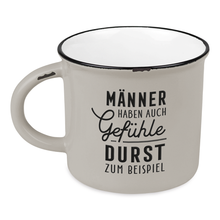 Laden Sie das Bild in den Galerie-Viewer, Tasse „Männer haben auch Gefühle - Durst zum Beispiel“ Vintagebecher