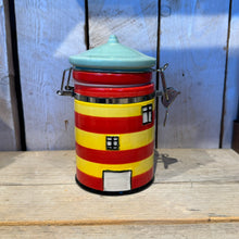 Laden Sie das Bild in den Galerie-Viewer, Keramik-Leuchtturm-Vorratsdose, Kaffeedose, Dose, „Pilsum“, mittel, 250g, 69712