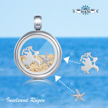 Laden Sie das Bild in den Galerie-Viewer, Inselsilber: Charm “Insel Rügen“ Der Charm mit dem Insel - Umriss, Mini-Einlage für befüllbare Anhänger, 925er Sterlingsilber, KA68