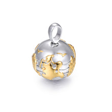 Laden Sie das Bild in den Galerie-Viewer, Inselsilber: Anhänger, großer Bicolor - Kugelanhänger "Meine Insel Rügen - Meine kleine Welt", 925er Silber, vergoldet, KA22WY