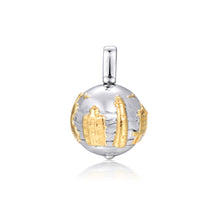 Laden Sie das Bild in den Galerie-Viewer, Inselsilber: Anhänger, großer Bicolor - Kugelanhänger "Meine Insel Rügen - Meine kleine Welt", 925er Silber, vergoldet, KA22WY