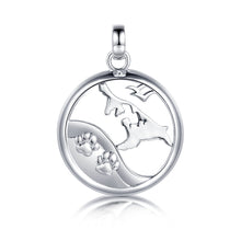 Laden Sie das Bild in den Galerie-Viewer, Inselsilber: Anhänger, "Mein Hund und ich auf Usedom", 925er Silber, weiß rhodiniert, KA39