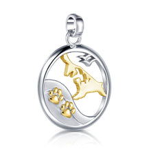 Laden Sie das Bild in den Galerie-Viewer, Inselsilber: Anhänger, "Mein Hund und ich auf Usedom", 925er Silber, bicolor, vergoldet, KA41WY