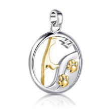 Laden Sie das Bild in den Galerie-Viewer, Inselsilber: Anhänger, "Mein Hund und ich auf Sylt", 925er Silber, bicolor, vergoldet, KA47WY