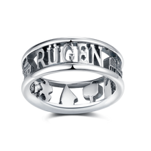 Laden Sie das Bild in den Galerie-Viewer, Inselsilber: Ring „Insel Rügen“ der 3D - Rügen - Ring, breit, 925er Silber, KA66OX