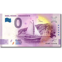 Laden Sie das Bild in den Galerie-Viewer, Offizieller 0-Euro-Souvenirschein „Insel Rügen – Kreideküste“ mit den berühmten Kreidefelsen und dem historischen Motorsegler „Luise“, gedruckt auf original Banknotenpapier mit Sicherheitsmerkmalen und fortlaufender
