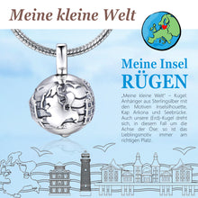Laden Sie das Bild in den Galerie-Viewer, Inselsilber: Anhänger, großer Kugelanhänger "Meine Insel Rügen - Meine kleine Welt", 925er Silber, KA21OX