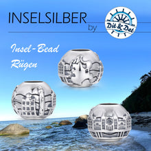 Laden Sie das Bild in den Galerie-Viewer, Inselsilber: Anhänger, Bead "Rügen", 925er Sterlingsilber, oxidiert, poliert, KA27OX