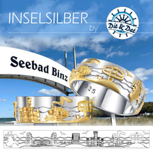 Laden Sie das Bild in den Galerie-Viewer, Inselsilber: Ring „Ostseebad Binz“ der Bicolor - Binz - Ring, 925er Silber, silber und vergoldet, KA58WY