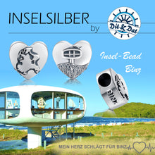 Laden Sie das Bild in den Galerie-Viewer, Inselsilber: Anhänger, Charm "Mein Herz schlägt für Binz", 925er Silber, KA62OX