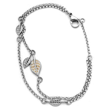 Laden Sie das Bild in den Galerie-Viewer, Zweireihiges Armband Leaf aus Edelstahl mit echtem Strandsand®, Blattmotiv und beweglichen Blattelementen von DUR (STB1002SA)