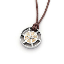 Laden Sie das Bild in den Galerie-Viewer, Cotton-Kette Navora aus Edelstahl mit echtem Strandsand®, Steuerrad-Anhänger und 1,8 mm Crystal von DUR (STN1005SA)