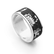 Laden Sie das Bild in den Galerie-Viewer, DUR Schmuck: Ring, Nachtring "Ostseebad Sellin / Rügen“ mit Lavasand, R6082