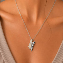 Laden Sie das Bild in den Galerie-Viewer, DUR Schmuck: Kette "Twinkle", 31 mm, mit Strandsand/Crystal, Edelstahl, STN1016SA