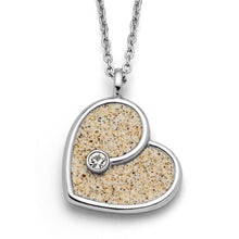 Laden Sie das Bild in den Galerie-Viewer, Kette Heart 25 mm aus Edelstahl mit echtem Strandsand® und 3,5 mm Crystal von DUR (STN1006SA)