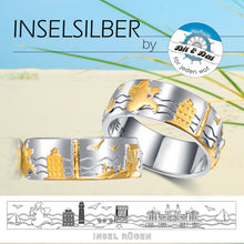 Laden Sie das Bild in den Galerie-Viewer, Inselsilber: Ring „Insel Rügen“ der Bicolor - Rügen - Ring, 925er Silber, silber und vergoldet KA