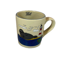 Laden Sie das Bild in den Galerie-Viewer, Kindertasse, Keramik, „Robbe“ klein (Espressogröße) mit Wunschnamen - Jeder Name ist möglich!