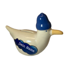 Laden Sie das Bild in den Galerie-Viewer, Spardose „Möwe“ Sparmöwe mit Wunschnamen - Jeder Name ist möglich!