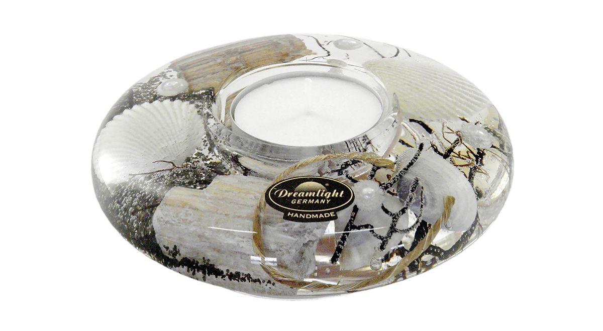Dreamlight Teelichthalter Aus Glas Mit Rosen Und Herzen – Durchmesser 13 Cm, Inkl. Teelicht, Für Dekoration Und Events
