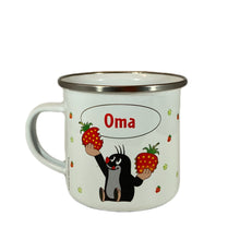 Laden Sie das Bild in den Galerie-Viewer, Namenstasse „Kleiner Maulwurf“ Emaillebecher mit verschiedenen Namen