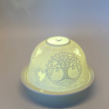 Laden Sie das Bild in den Galerie-Viewer, Porzellan Windlicht, „Lebensbaum"