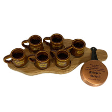 Laden Sie das Bild in den Galerie-Viewer, Fischergeist Servierbrett, 6 Keramikkrüge, Löschpfanne - Komplettset