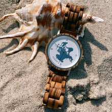 Laden Sie das Bild in den Galerie-Viewer, Laimer: City Watch Rügen I Die Insel-Uhr von Laimer aus Zebranoholz, exklusiv nur hier erhältlich