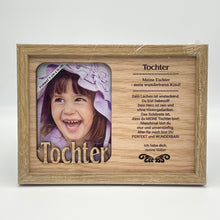Laden Sie das Bild in den Galerie-Viewer, Bilderrahmen „Tochter“, Holzbilderrahmen, Fotorahmen