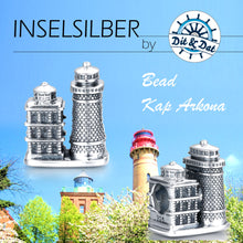 Laden Sie das Bild in den Galerie-Viewer, Inselsilber: Anhänger, Bead “Kap Arkona“ der Rügen - Leuchtturm - Bead, 925er Sterlingsilber, KA16OX