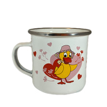 Laden Sie das Bild in den Galerie-Viewer, Emaillebecher „Schnatterinchen“, Metallbecher, emailliert