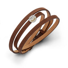 Laden Sie das Bild in den Galerie-Viewer, DUR Schmuck: Armband, Lederarmband braun mit Sandelement, A1597