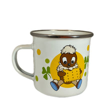 Laden Sie das Bild in den Galerie-Viewer, Emaillebecher „Pittiplatsch“, Metallbecher, emailliert