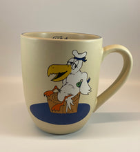 Laden Sie das Bild in den Galerie-Viewer, Große Tasse, Keramik, „Käpt’n Möwe“ mit Wunschnamen - Jeder Name ist möglich!