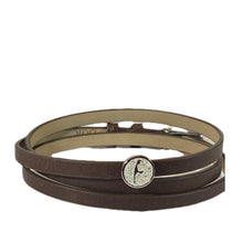 Laden Sie das Bild in den Galerie-Viewer, DUR Schmuck: Armband, Lederarmband braun mit Sandelement, Sylt, A1597