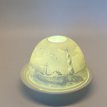 Laden Sie das Bild in den Galerie-Viewer, Porzellan Windlicht, „Küstenlandschaft"