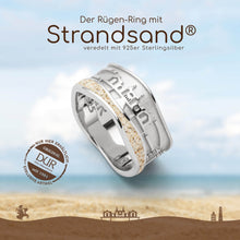 Laden Sie das Bild in den Galerie-Viewer, DUR Schmuck: Ring "Strandwellen - Rügen" Der Rügenring mit Strandsand R5718