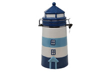 Laden Sie das Bild in den Galerie-Viewer, Keramik-Leuchtturm-Vorratsdose, Kaffeedose, Dose, „Blau/Weiß“