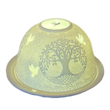 Laden Sie das Bild in den Galerie-Viewer, Porzellan Windlicht, „Lebensbaum"