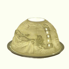 Laden Sie das Bild in den Galerie-Viewer, Porzellan Windlicht, Teelicht "Leuchtturm"