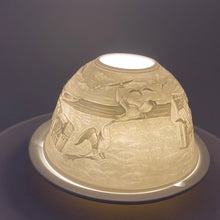 Laden Sie das Bild in den Galerie-Viewer, Porzellan Windlicht, Teelicht „Strandleben"