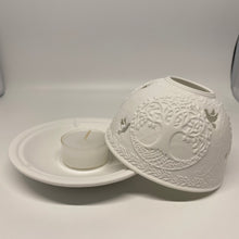 Laden Sie das Bild in den Galerie-Viewer, Porzellan Windlicht, „Lebensbaum"