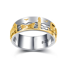 Laden Sie das Bild in den Galerie-Viewer, Inselsilber: Ring „Ostsee“ der Bicolor - Ostsee - Ring, 925er Silber, silber und vergoldet KA14WY