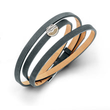 Laden Sie das Bild in den Galerie-Viewer, Lederarmband mit Sand/Steinsandelement Strandwellen