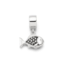 Laden Sie das Bild in den Galerie-Viewer, DUR Schmuck: Charm "Fisch" mit Lavasand F297